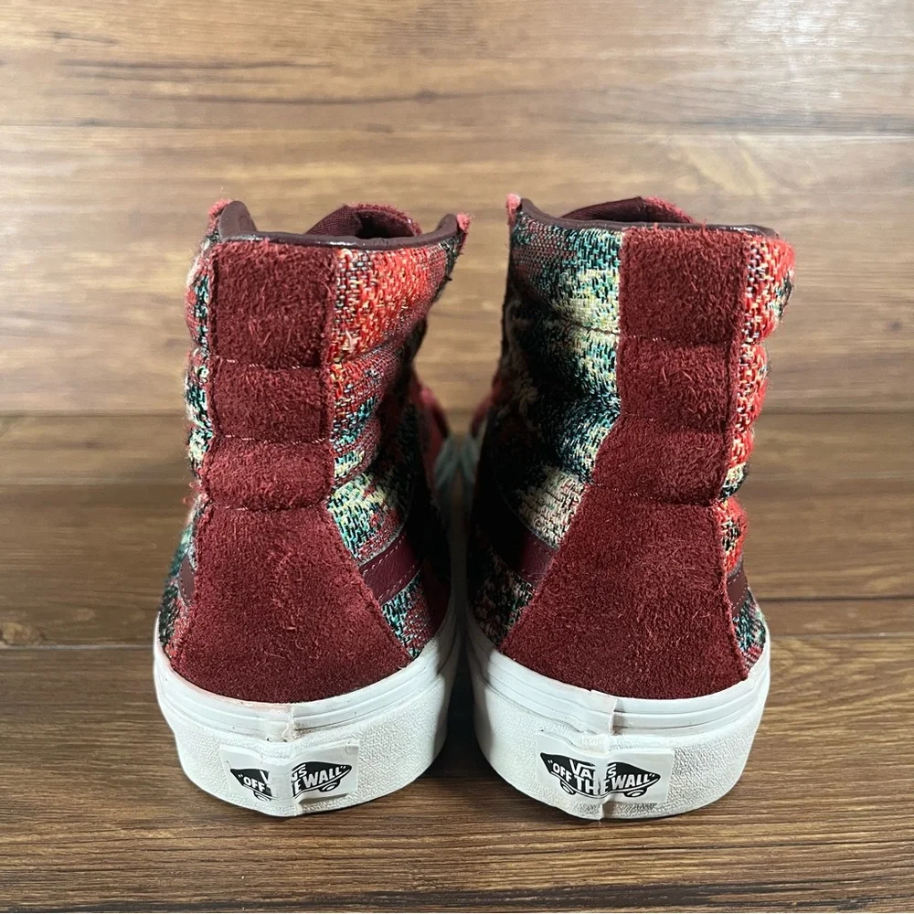VANS SK8-Hi‎ Red Suede Sneakers Women’s Size 9.5 Lace Up Shoes